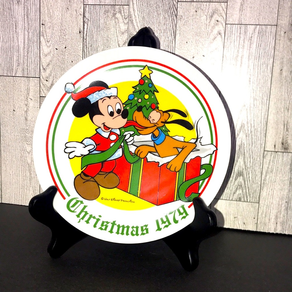 Walt Disney 1979 Christmas Plate Schmid Mickey Mouse Made In Japan Exclusive